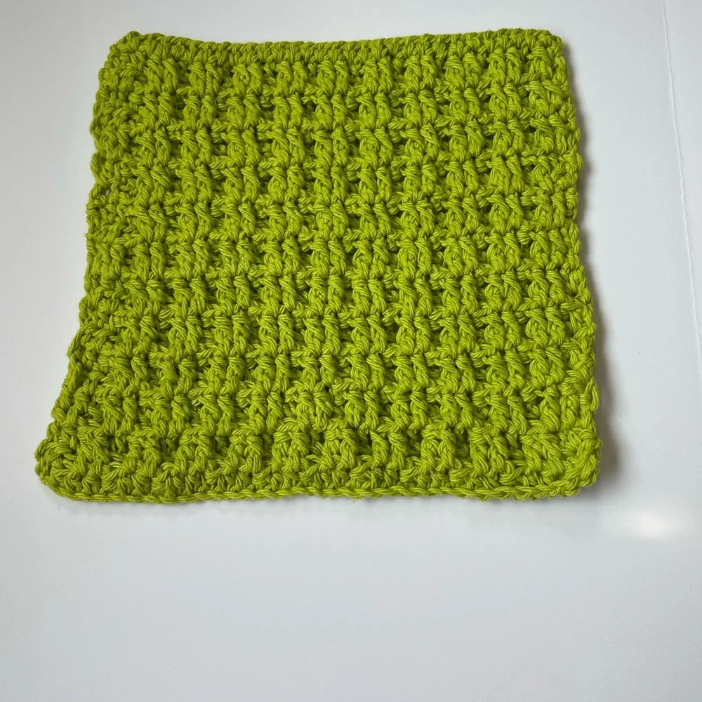 Handmade crochet soap saver + washcloth 100% cotton in light green